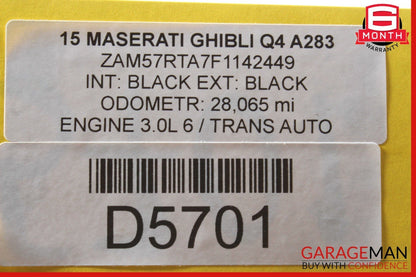 14-18 Maserati Ghibli Front Frame Crossmember Bracket Support Cross Brace OEM