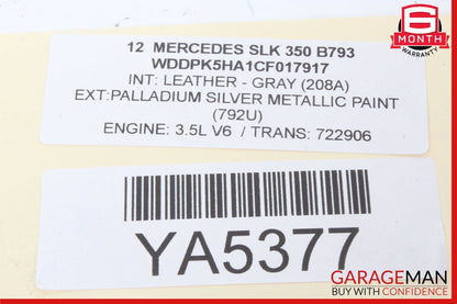 12-20 Mercedes R172 SLK250 SLC300 Left Exterior Door Handle Keyless Go Silver