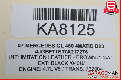07-12 Mercedes X164 GL450 4MATIC Rear Subwoofer Audio Speaker Harman Kardon OEM