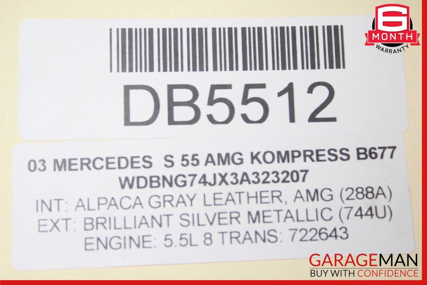 03-06 Mercedes W220 S55 S65 AMG Front Right Side Interior Door Panel Assembly