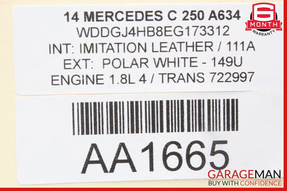08-14 Mercedes W204 C250 C300 C350 Front Right Side Curved Wishbone Control Arm