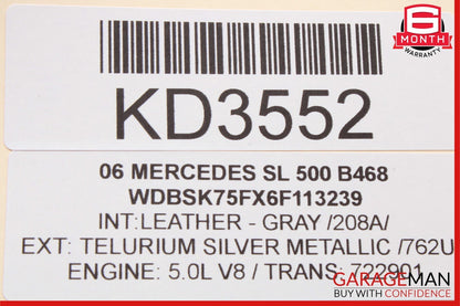 03-08 Mercedes R230 SL500 SL55 AMG Bose Left Driver Side Door Audio Speaker OEM