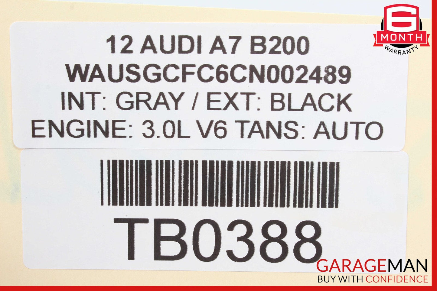 12-14 Audi A7 Rear Trunk Lid Molding Spoiler Black OEM