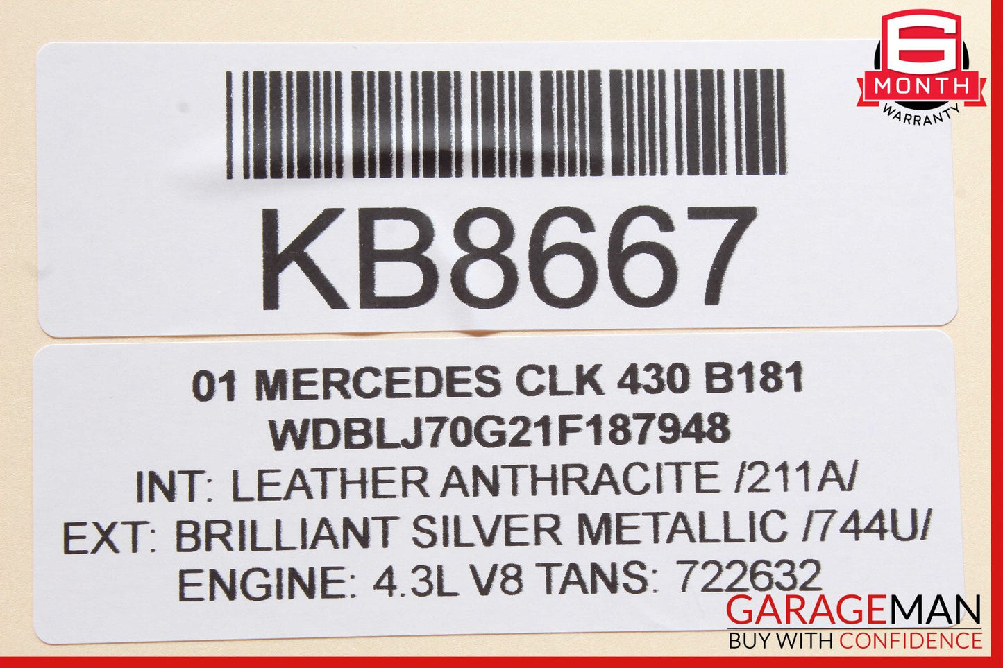 98-03 Mercedes W208 CLK430 Front Left Driver Side Exterior Door Handle Silver