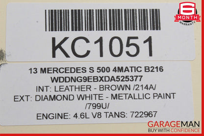07-13 Mercedes W221 S350 S550 S450 Rear Right Door Lock Latch Actuator
