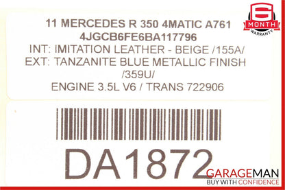 06-12 Mercedes W251 R350 ML550 Front Left Driver Exterior Door Handle Blue OEM
