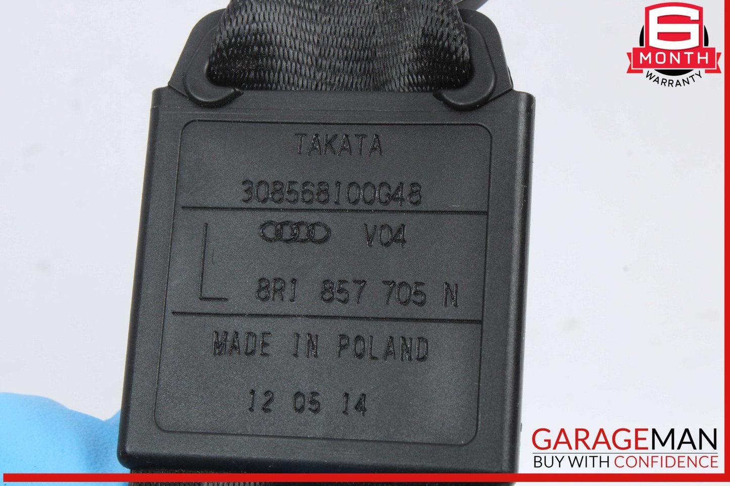 09-17 Audi SQ5 Q5 Front Left Driver Side Seat Belt Seatbelt Black 8R1857705N OEM