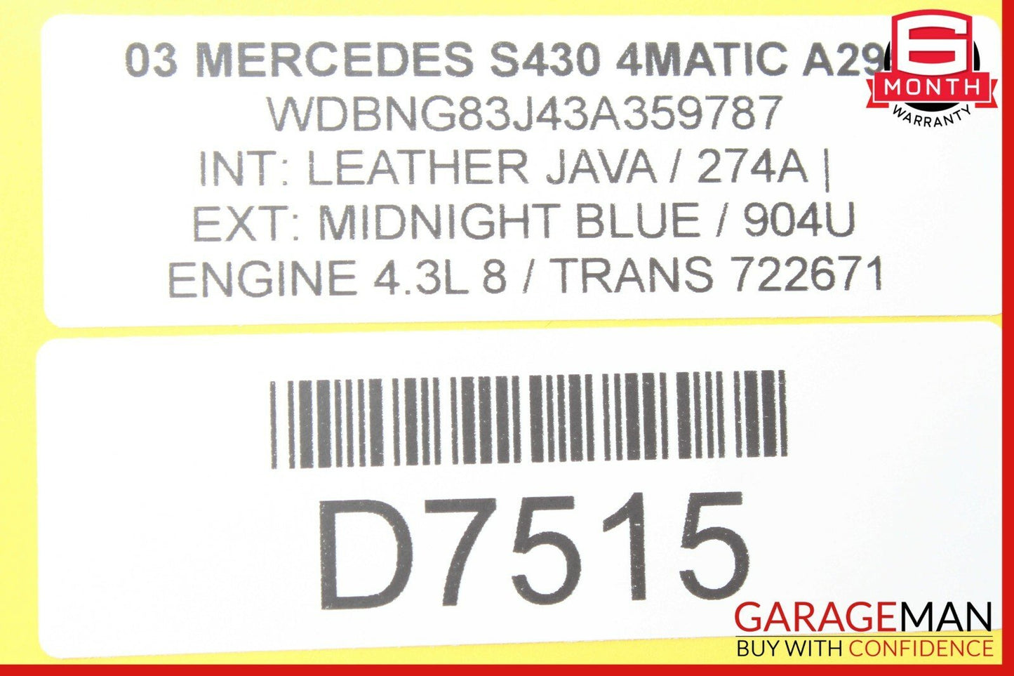 03-06 Mercedes W220 S430 S500 Front Right Passenger Seat Control Module Unit OEM