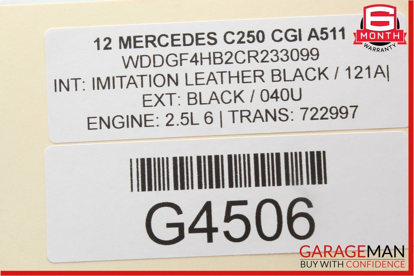 08-14 Mercedes W204 C250 Rear Left Driver Side Exterior Door Handle Black