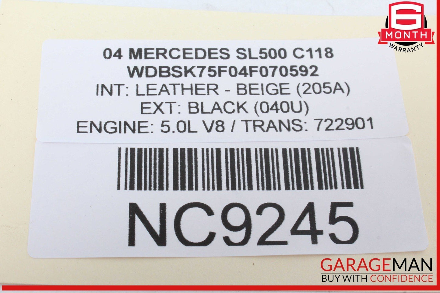 03-12 Mercedes R230 SL500 SL55 AMG Knee Airbag Air Bag Left Driver Side OEM