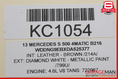 07-13 Mercedes W221 S550 S350 Trunk Lid Locking Hydraulic Pull Down Pump Set