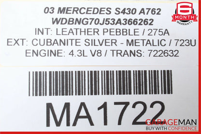 00-03 Mercedes S430 SL500 CL500 Keyless Go Entry Control Module 2305450132 OEM