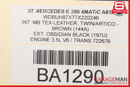 06-09 Mercedes W211 E350 ML350 Front Right Seat Weight Sensor Control Module OEM