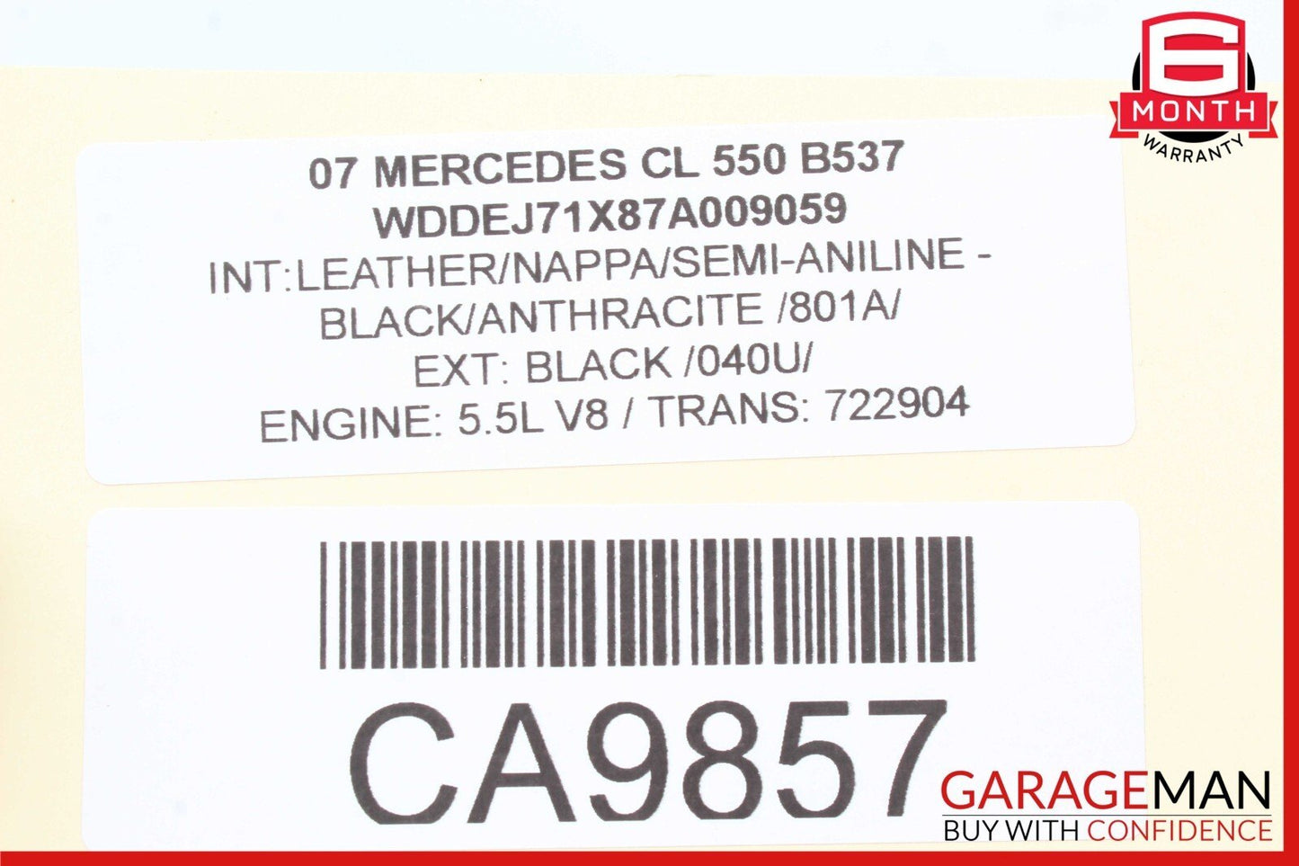 07-09 Mercedes W216 CL550 Power Brake Booster Master Cylinder 2214300002 OEM