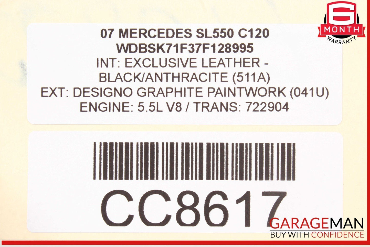 03-08 Mercedes R230 SL550 SL500 Front Bumper Reinforcement Impact Bar OEM