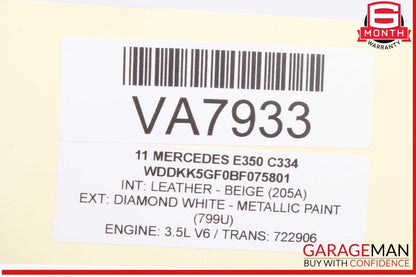 10-13 Mercedes W207 E350 E550 Coupe Rear Right Side Seatbelt Seat Belt Beige