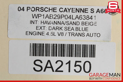 03-10 Porsche Cayenne 955 957 Front Bumper Reinforcement Crash Bar Assembly