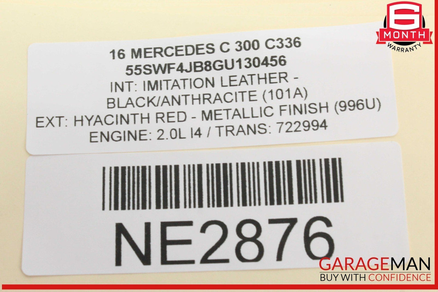 15-20 Mercedes W205 C300 Front Left Driver Side Exterior Door Handle Red OEM