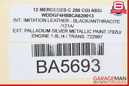 08-14 Mercedes W204 C250 GLK350 Rear Right Side Exterior Door Handle Silver OEM