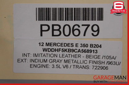 12-15 Mercedes W212 E350 C350 3.5 V6 RWD Engine Motor Block OEM