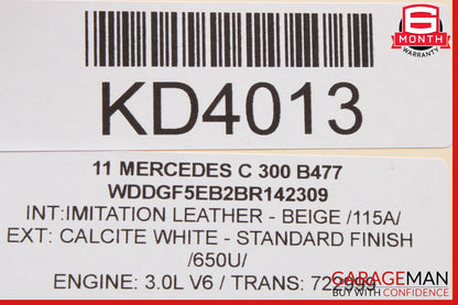 08-14 Mercedes W204 C300 C250 Interior Rear View Mirror Beige OEM