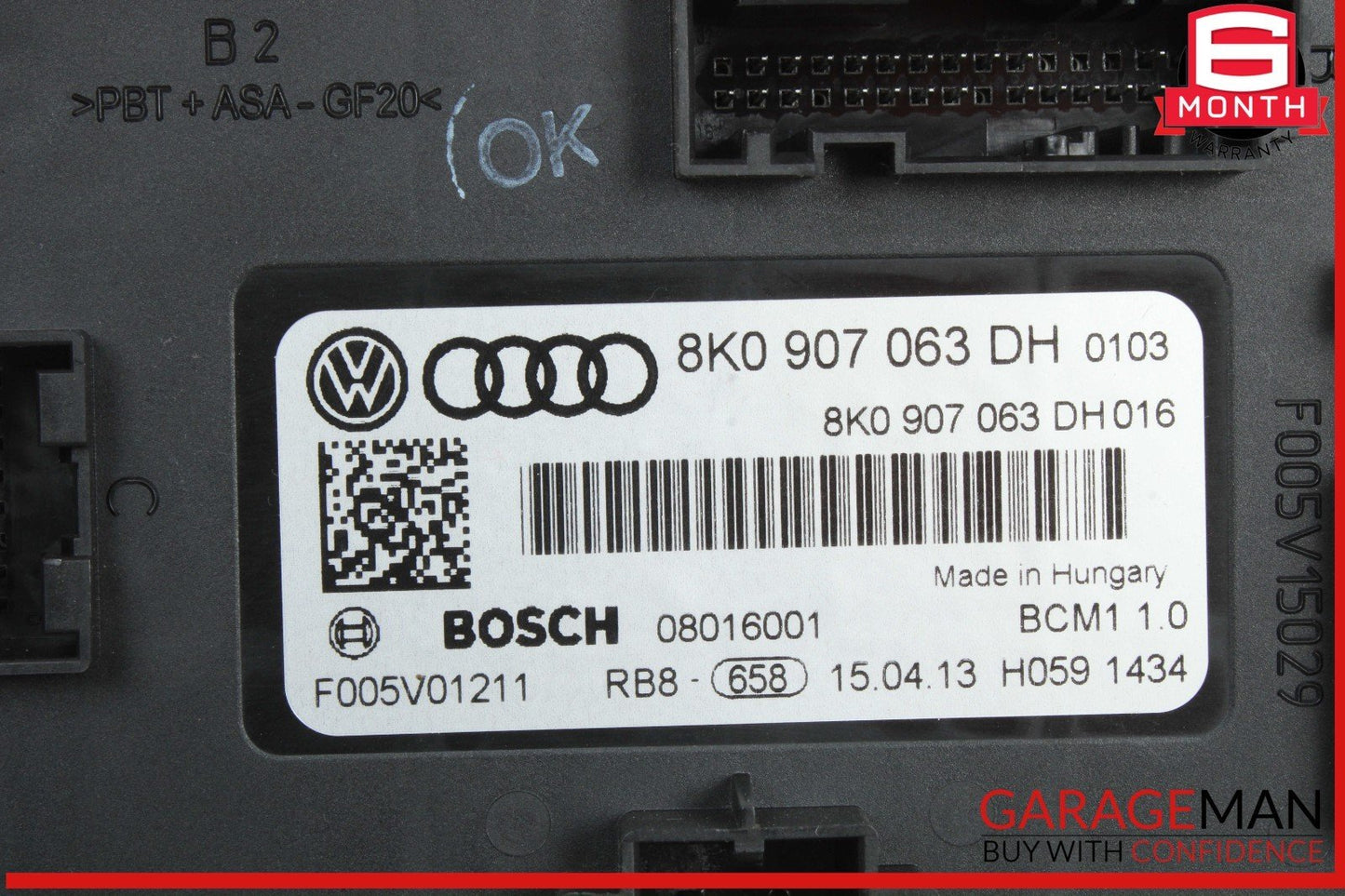 09-17 Audi Q5 SQ5 A4 A5 BCM Onboard Supply Control Module Unit 8K0907063DH OEM