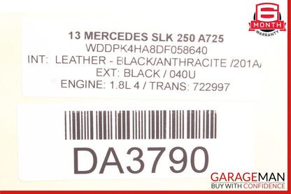 12-16 Mercedes R172 SLK250 Luggage Compartment Left Bracket Partition Black OEM