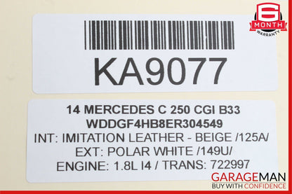 08-15 Mercedes W204 C250 C300 Front Right Side Spindle Knuckle Hub Bearing OEM