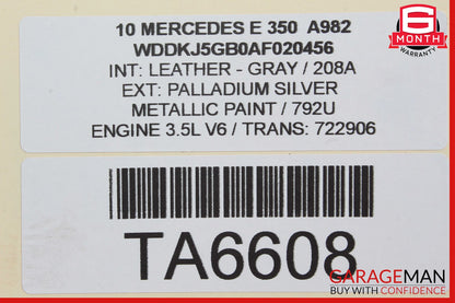 10-17 Mercedes W207 E350 Coupe Rear Right Passenger Window Regulator W/Motor OEM