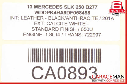 05-11 Mercedes R171 SLK280 Quarter Window Glass Rear Left Driver Side OEM