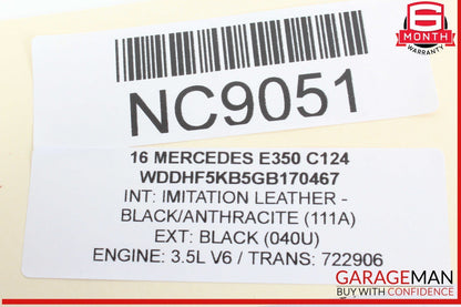 10-18 Mercedes W212 E350 Overhead Dome Light Lamp Black 2129064601 OEM