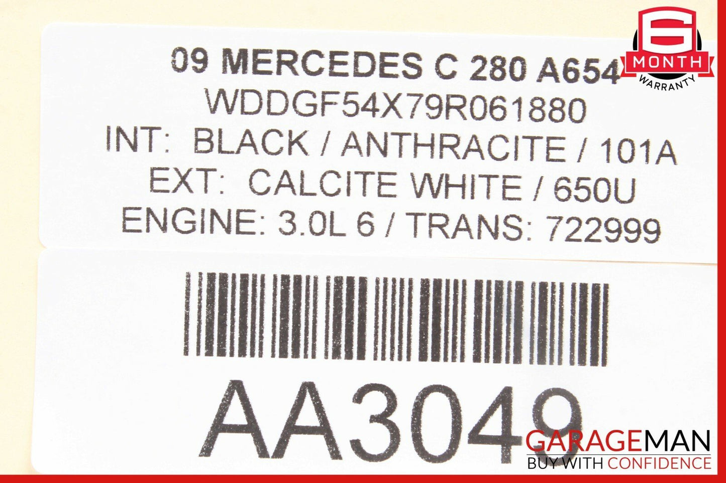 08-11 Mercedes W204 C300 Rear Right Door Lock Latch Actuator w/ Handle OEM