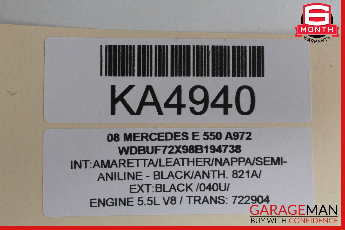 03-09 Mercedes W211 E550 Rear Left Driver Side Window Regulator Motor OEM