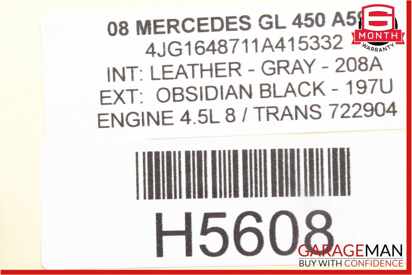 06-12 Mercedes X164 GL450 ML550 Rear AC A/C Air Vent Grill Gray 1648301754 OEM