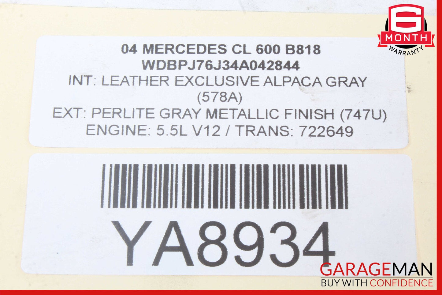 03-08 Mercedes W215 CL600 S600 Air Intake Cleaner Box Left Side 2750940104 OEM