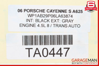 03-10 Porsche Cayenne 955 957 Rear Left Side Interior Top Roof Grab Handle Gray