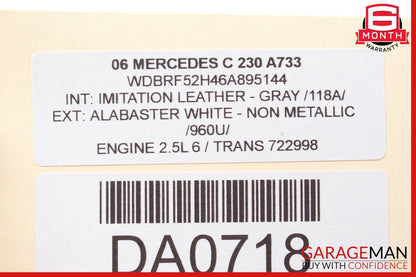 01-07 Mercedes W203 C230 C320 Rear Left Side Door Computer Control Module OEM