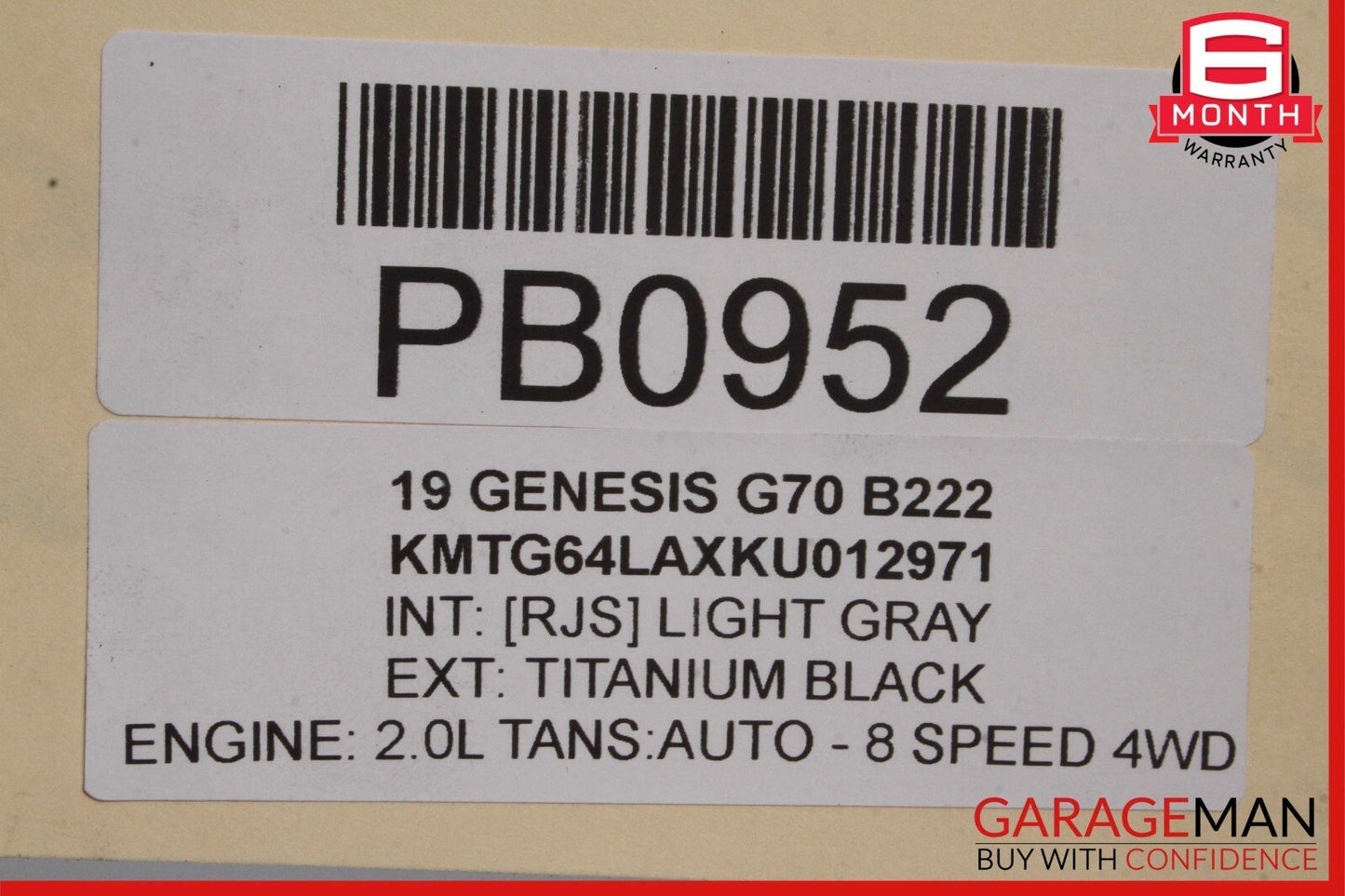 19-22 Genesis G70 2.0 Front Subframe Crossmember Sub Frame Cross Member Bar OEM