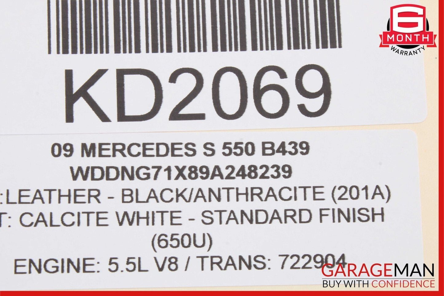 07-09 Mercedes W221 S63 AMG S550 S450 Door Harness Rear Right or Left Side OEM