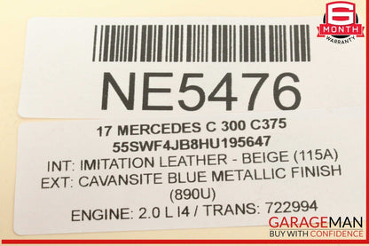 15-23 Mercedes W205 C300 Head Light Windshield Washer Bottle Tank 2058600860 OEM