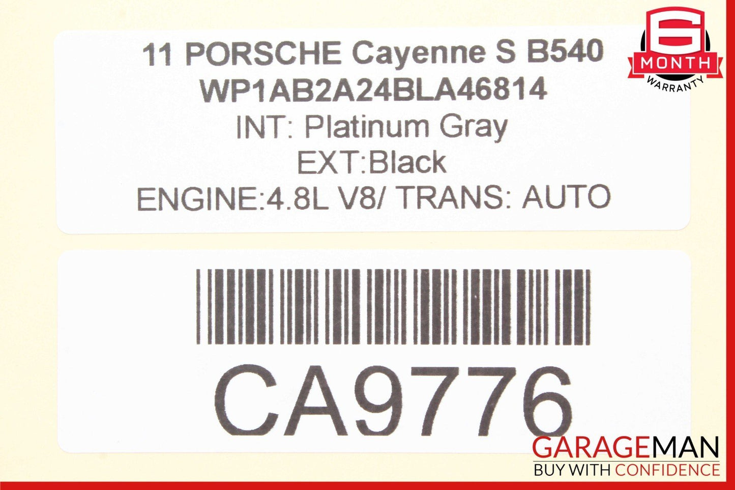 11-17 Porsche Cayenne S 958 Rear Right Side Window Regulator Motor OEM