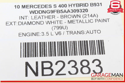 05-13 Mercedes W221 S400 Hybrid Front Left Side Engine Timing Chain Cover Plate