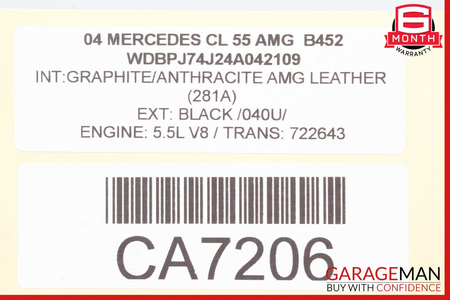 Mercedes W215 CL55 E55 AMG Right Side Engine Kompressor Air Intake Manifold OEM