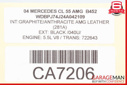 Mercedes W215 CL55 E55 AMG Right Side Engine Kompressor Air Intake Manifold OEM