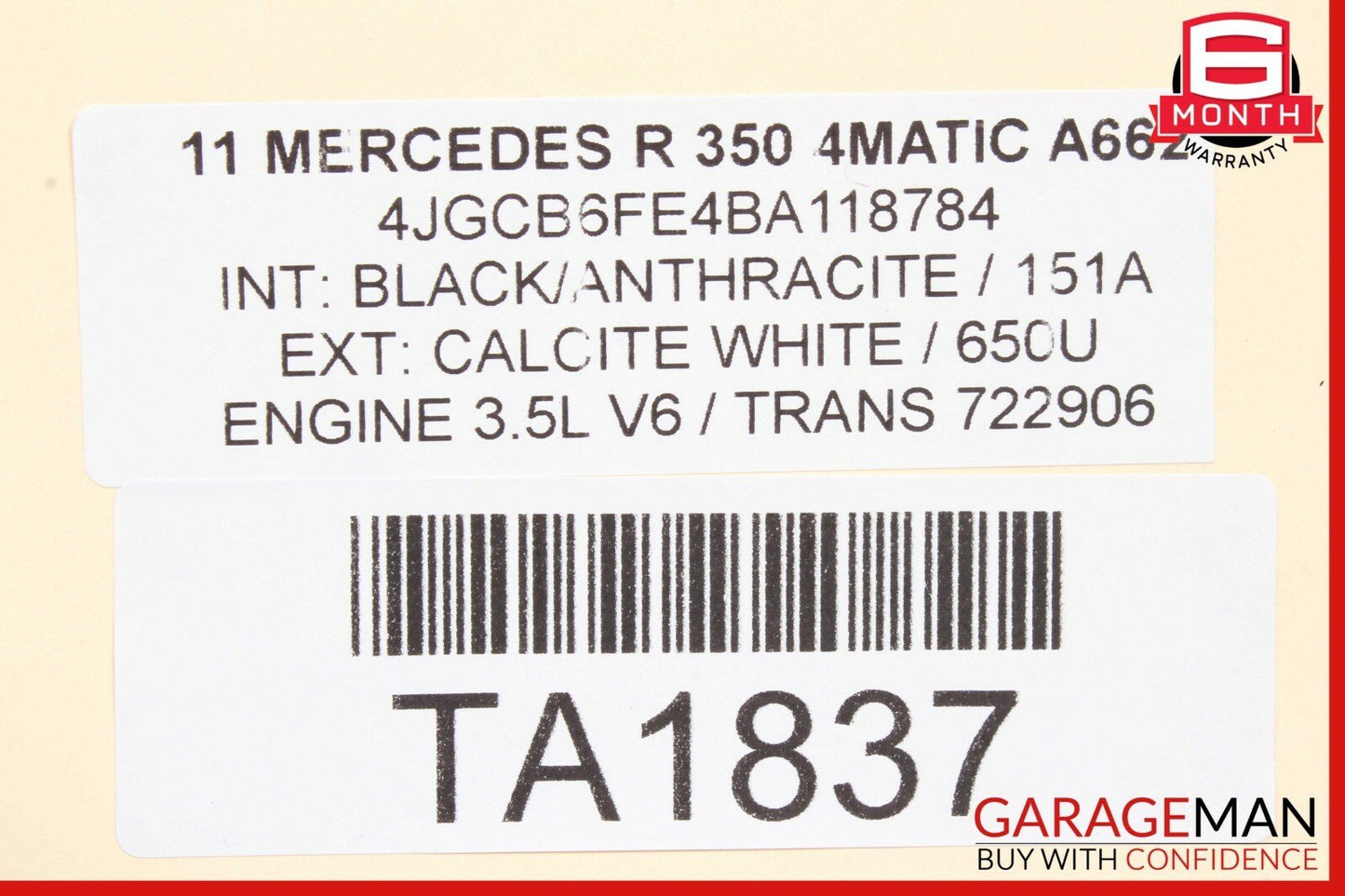11-13 Mercedes W251 R350 Dashboard Dash Board Panel Trim Cover Assembly Black