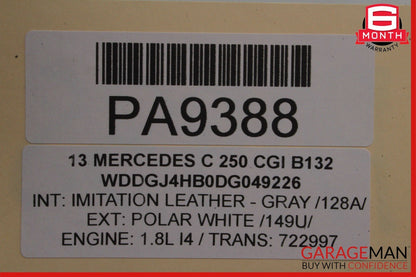 08-14 Mercedes W204 C300 Base Right Rocker Panel Side Skirt Molding Cover Gray