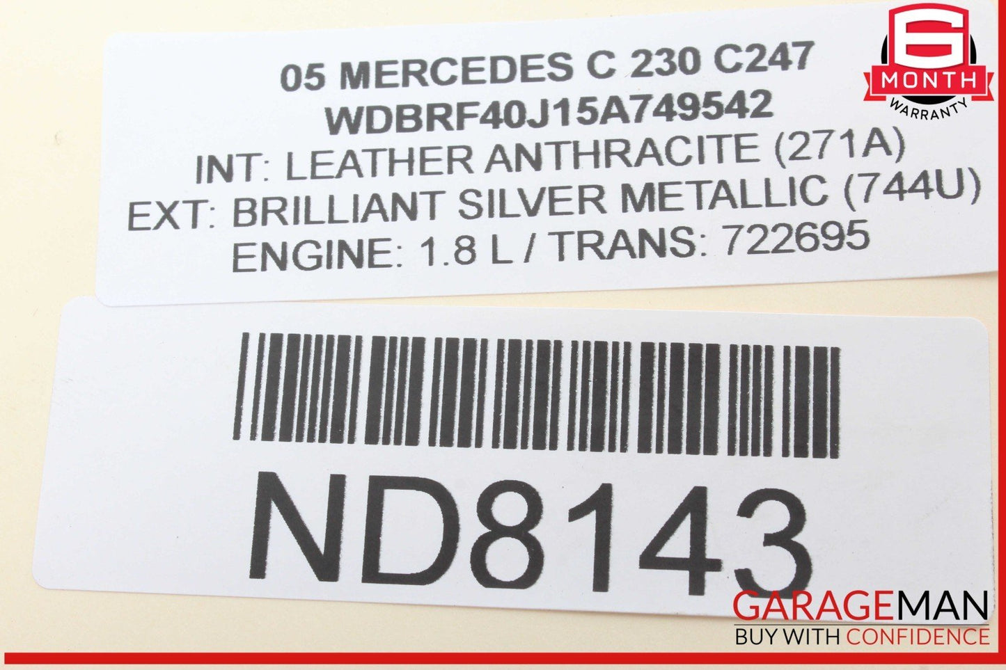 01-07 Mercedes W203 C230 C350 Rear Left Side Window Regulator Motor OEM