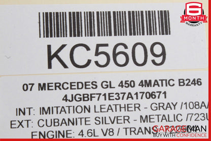 06-12 Mercedes X164 GL450 Center Console Armrest Storage Door Lid OEM