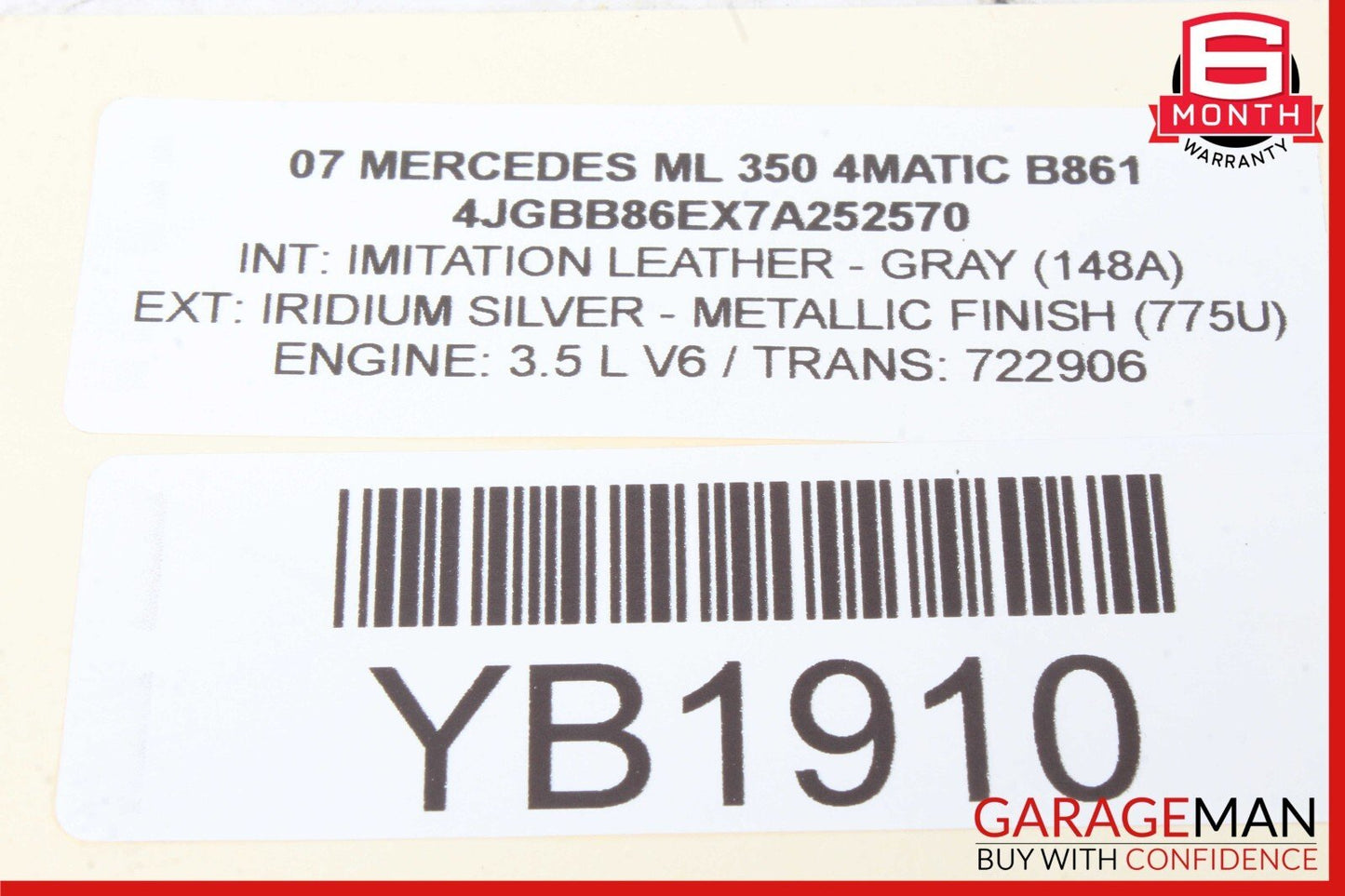 06-11 Mercedes W164 ML350 ML500 Trunk Lid Hatch Latch Handle Molding Trim OEM