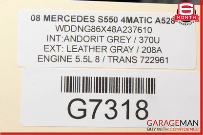 07-09 Mercedes W221 S550 CL550 Instrument Cluster Speedometer Odometer Gauge OEM